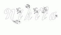 Dessin a colorier du prenom Nikita
