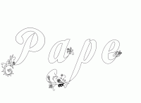 Dessin a colorier du prenom Pape
