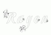 Dessin a colorier du prenom Rayen