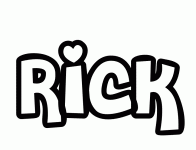 Dessin a colorier du prenom Rick
