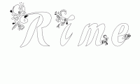 Dessin a colorier du prenom Rime