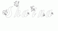 Dessin a colorier du prenom Shaina