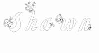 Dessin a colorier du prenom Shawn