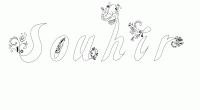 Dessin a colorier du prenom Souhir