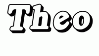 Dessin a colorier du prenom Theo
