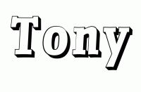 Dessin a colorier du prenom Tony