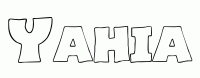 Dessin a colorier du prenom Yahia