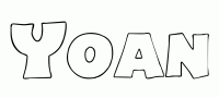 Dessin a colorier du prenom Yoan