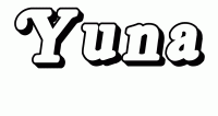 Dessin a colorier du prenom Yuna