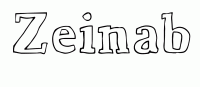 Dessin a colorier du prenom Zeinab